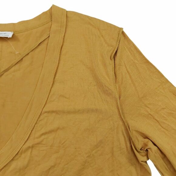 Free People We The Free Moon Dance Top Womens Large Gold Long Sleeve V-Neck - Picture 5 of 12